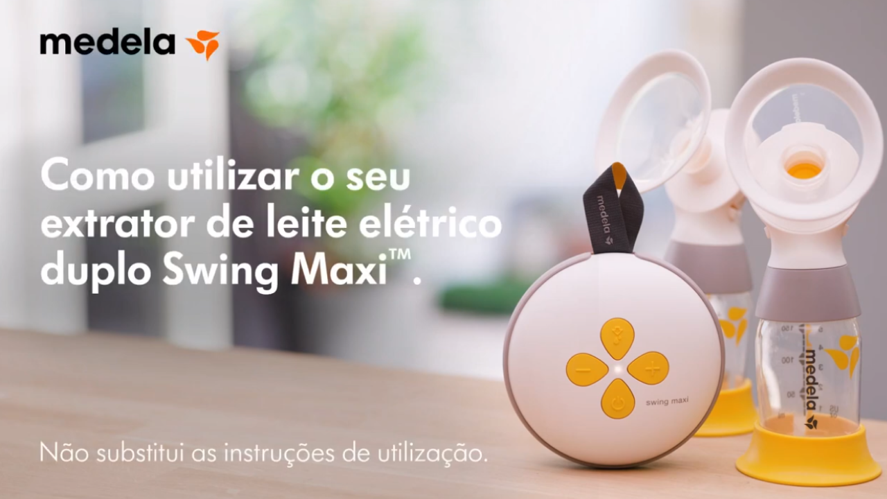 Manuseio Bomba Tira Leite Dupla Swing Max Bateria